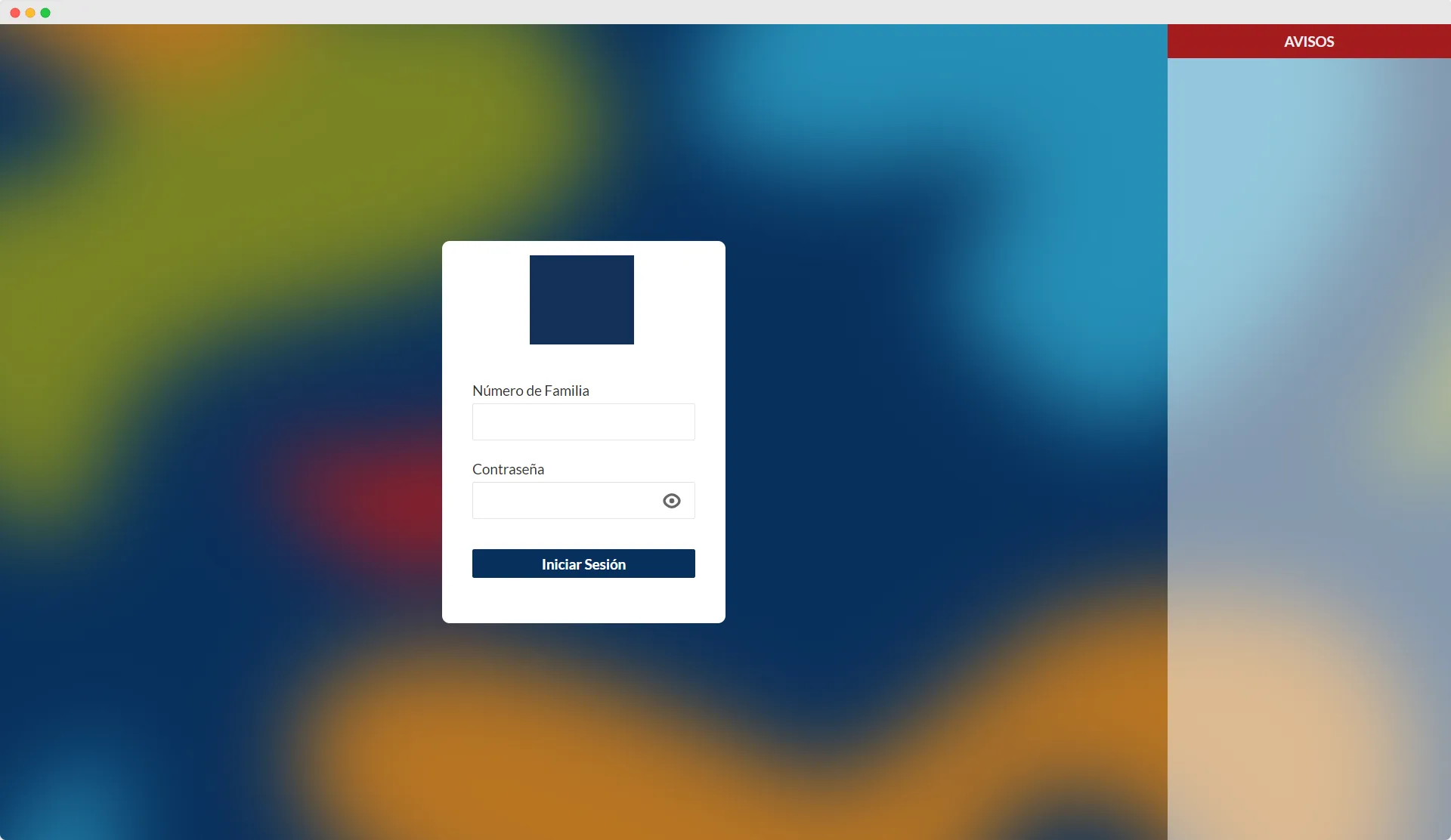 Login page. Includes a list of important announcements for users of the platform.